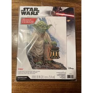 NEW Dimensions Star Wars Counted Cross Stitch Kit 8"X10" Yoda (14 Count)